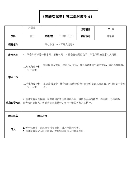 青蛙卖泥塘—巧用客家元素,鲜活语文课堂(1)