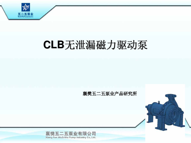 CLB无泄漏磁力驱动泵(DEC)