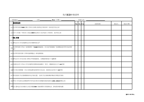 QEI-6.4-002-F011每月ESD审核清单