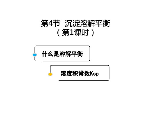 沉淀溶解平衡第1课时难溶电解质的沉淀溶解平衡课件高二化学人教版(2019)选择性必修1