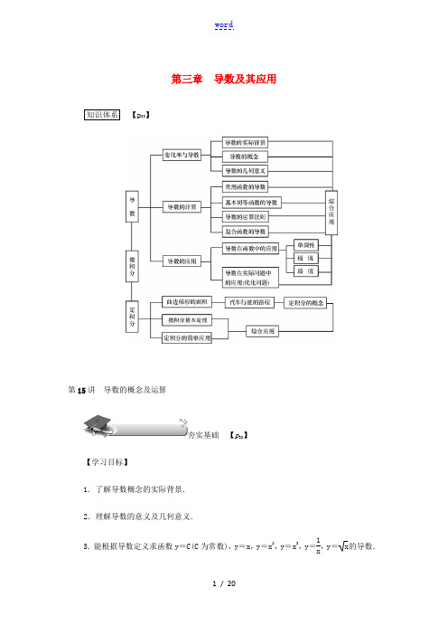 (名师导学)高考数学总复习 第三章 导数及其应用 第15讲 导数的概念及运算练习 理(含解析)新人教