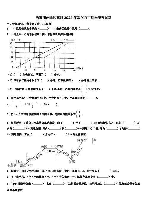 西藏那曲地区索县2024年数学五下期末统考试题含解析