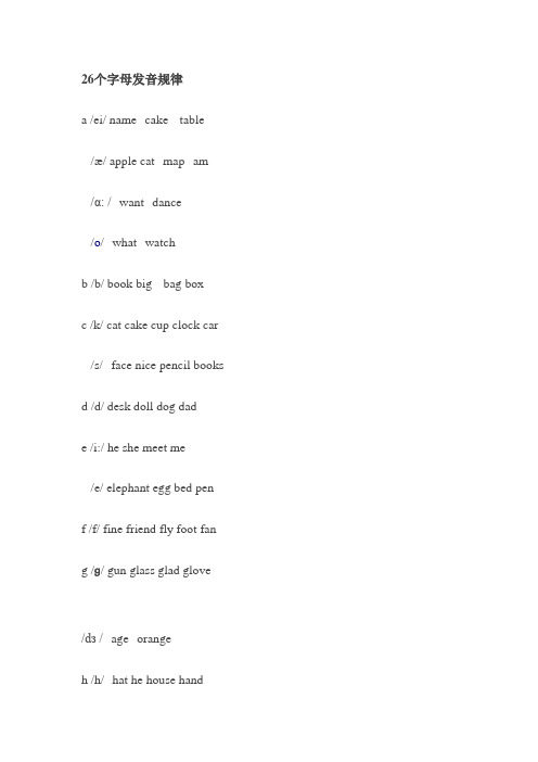 二十六个字母及常见字母组合发音规律内部资料讲述.doc