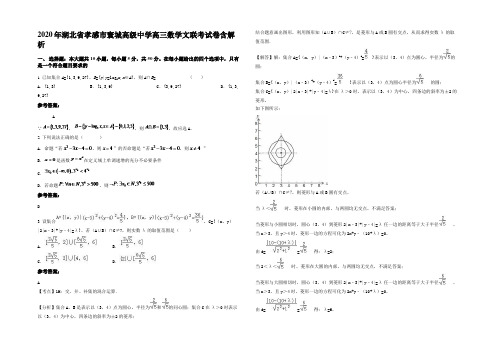 2020年湖北省孝感市寰城高级中学高三数学文联考试卷含解析