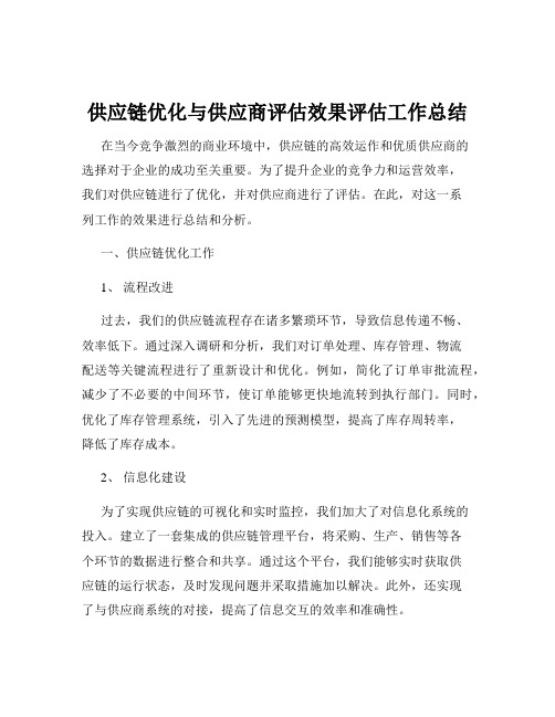 供应链优化与供应商评估效果评估工作总结