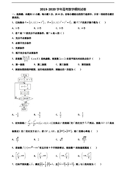 拉萨市名校2020年高考数学统考试题