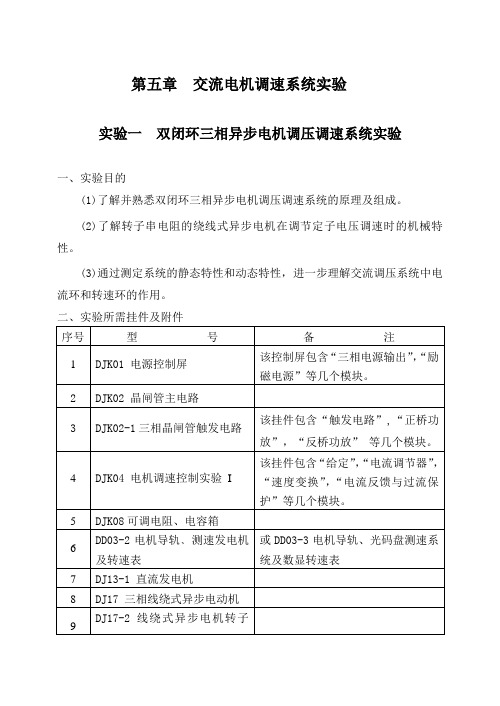 第五篇交流电机调速系统实验