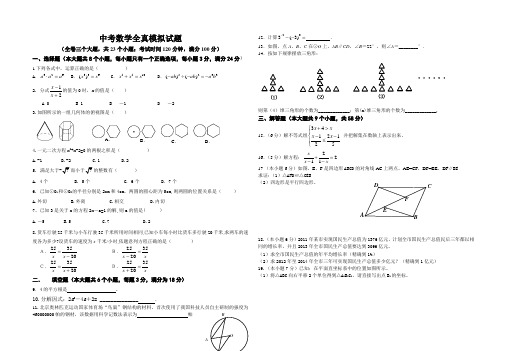 2014中考数学模拟试题(新考点必考题型) (98)