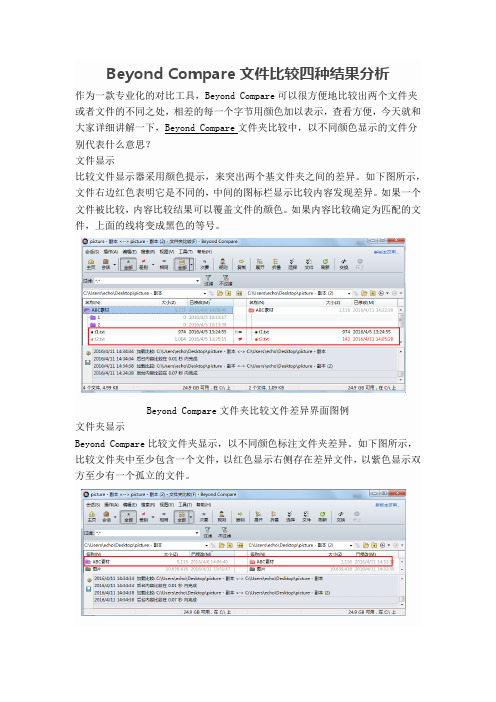 Beyond Compare文件比较四种结果分析