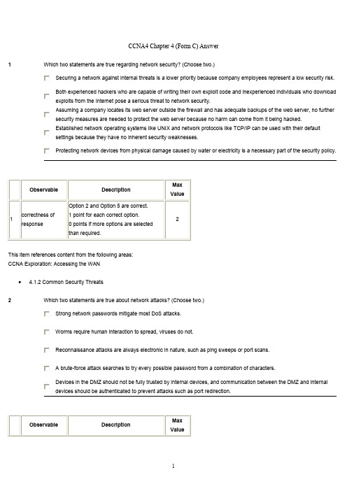 CCNA4.Chapter 4 (Form C).Answer