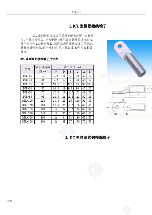 线缆接线端子规格