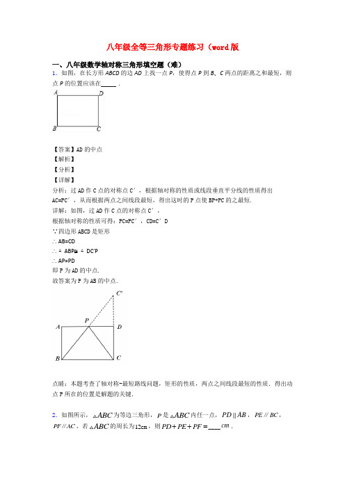 八年级全等三角形专题练习(word版