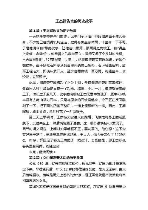 王杰智告官的历史故事