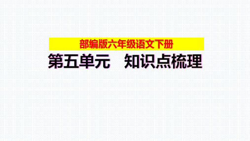 【复习总课件】部编版六年级语文下册第五单元、第六单元知识点梳理(PPT课件)