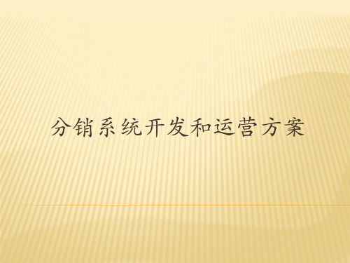 分销商城系统开发和运营解决方案