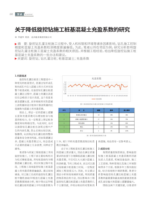 关于降低旋挖钻施工桩基混凝土充盈系数的研究