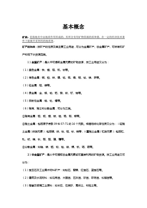 矿床学复习要点