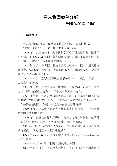 巨人集团案例分析