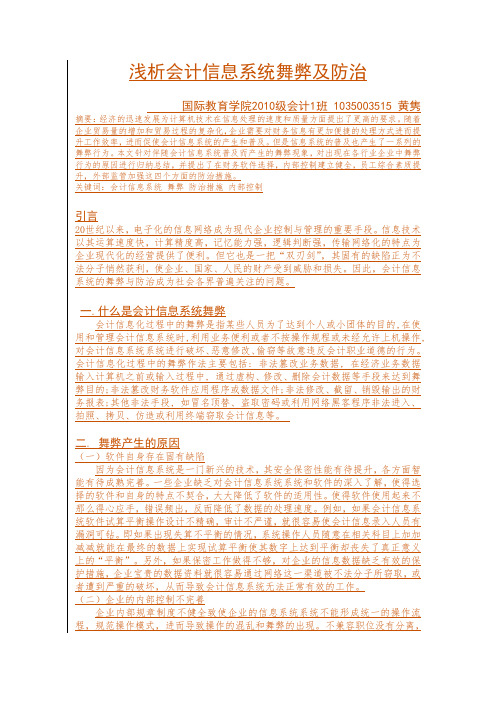 浅析会计信息系统舞弊及防治