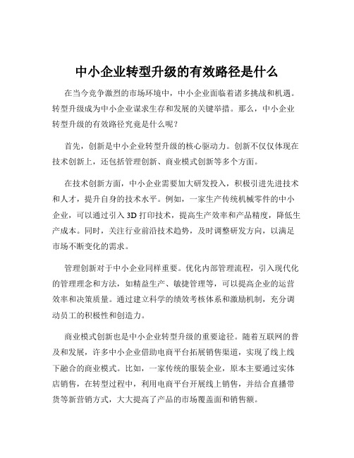 中小企业转型升级的有效路径是什么