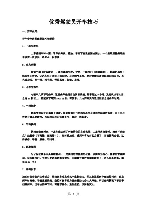 风云2驾驶员开车技巧共11页word资料