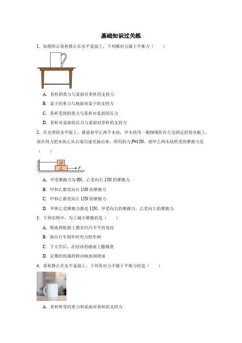 基础知识过关练(含答案)2023-2024学年初中物理人教版八年级下册