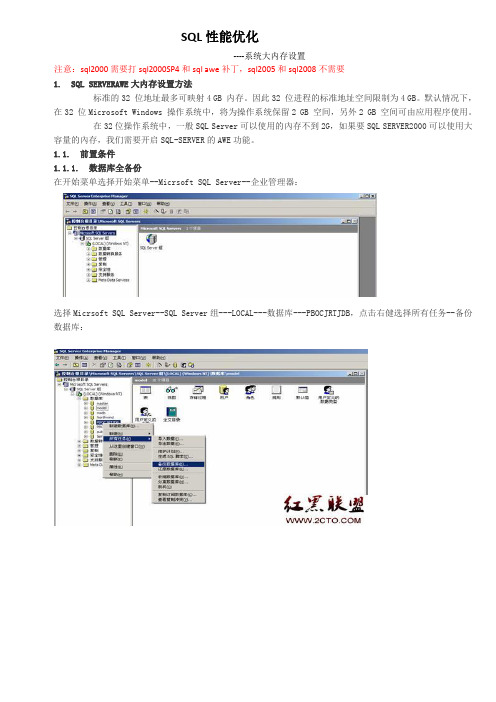 SQL性能优化_大内存设置