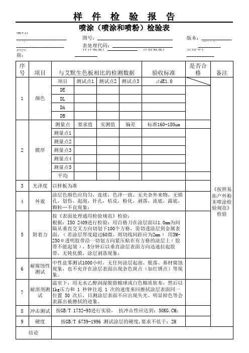 喷涂和喷粉检验表