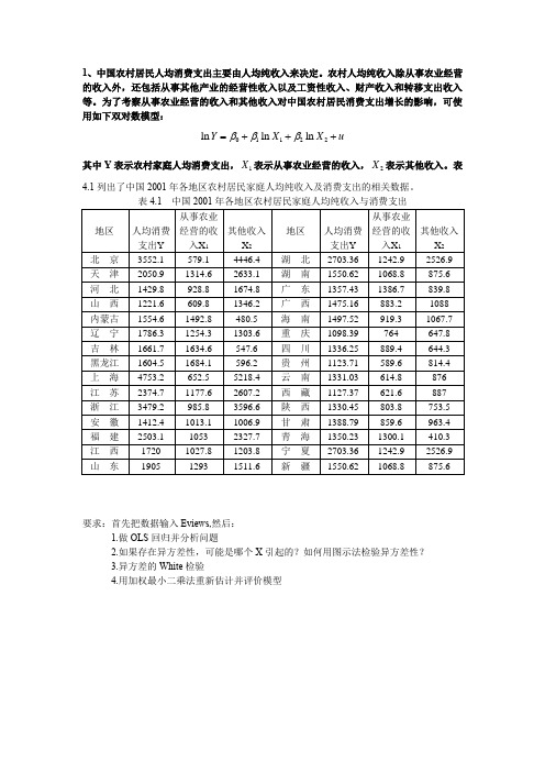 本科计量经济学上机练习