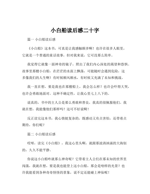 小白船读后感二十字