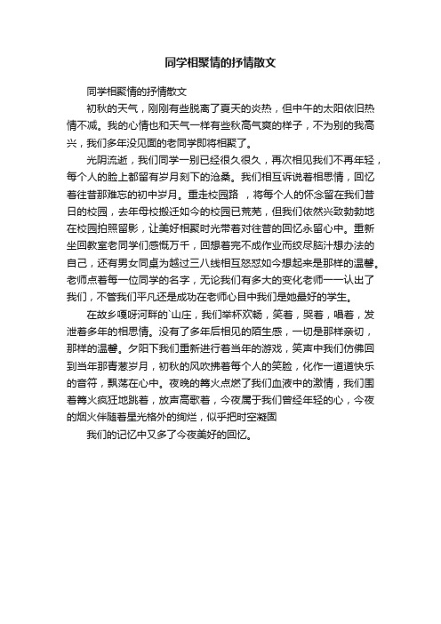 同学相聚情的抒情散文