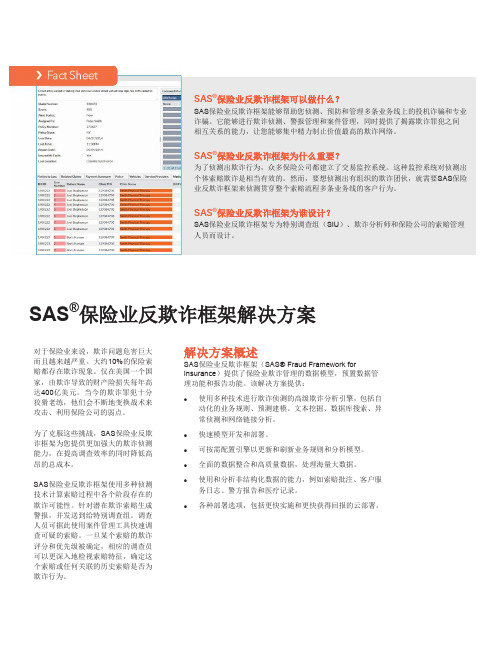 SAS保险业反欺诈框架解决方案