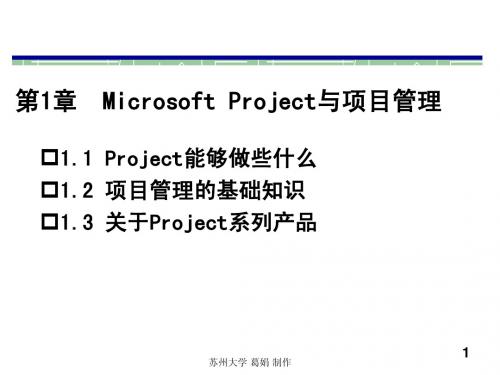 Microsoft Project 2003项目管理与应用第1章_Microsoft Project与项目管理