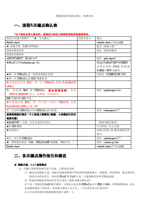 割接流程和关键点指引案例分析