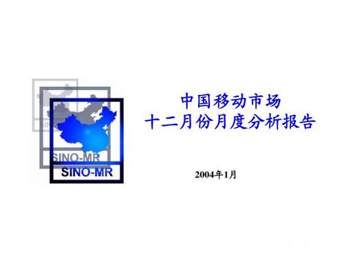 2004年中国移动通信市场分析报告