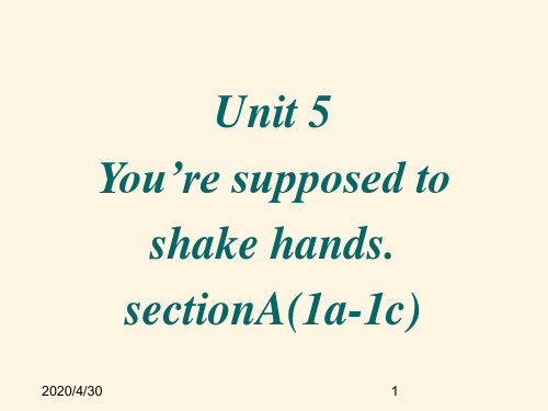 鲁教版九年级英语unit5-You-are-supposed-to-shake-hands-第一课时