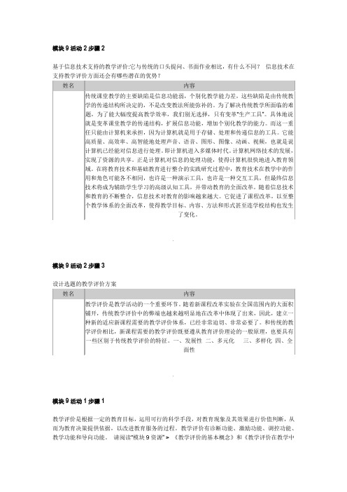 国培--中小学教育技术能力培训作业模块9