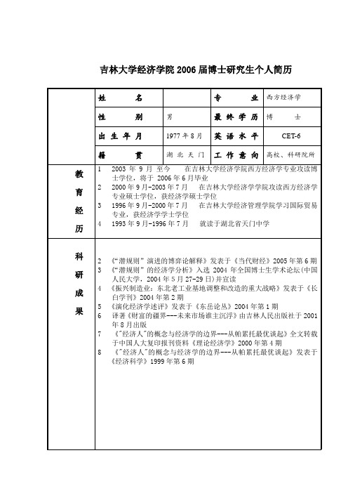 博士研究生个人简历的模板.doc