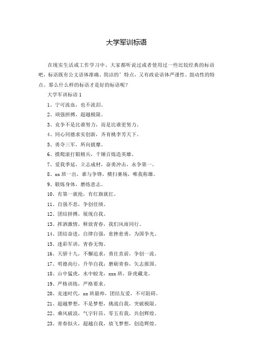 大学军训标语