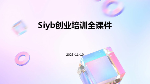 SIYB创业培训全课件