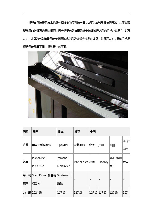 钢琴自动演奏系统价格