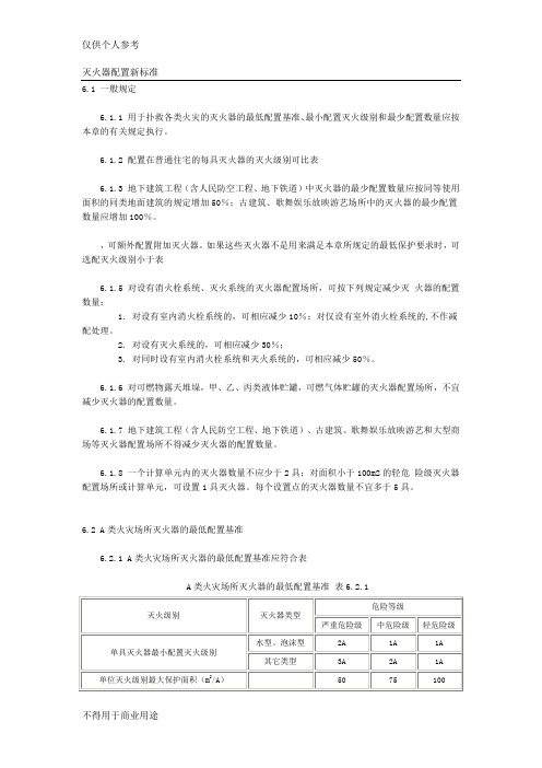 灭火器配置新标准