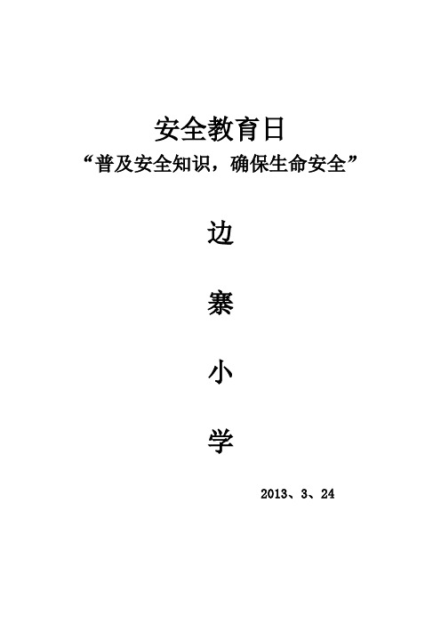 2013安全教育日方案