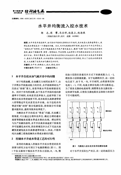 水平井均衡流入控水技术