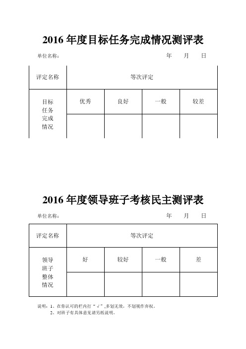 2019年度目标任务完成情况测评表 (2)