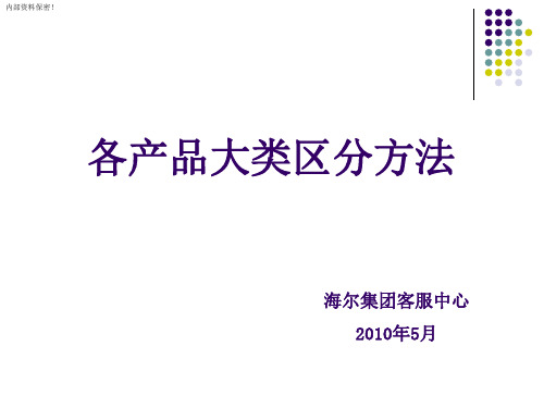 海尔各产品大类区分方法培训(课件)