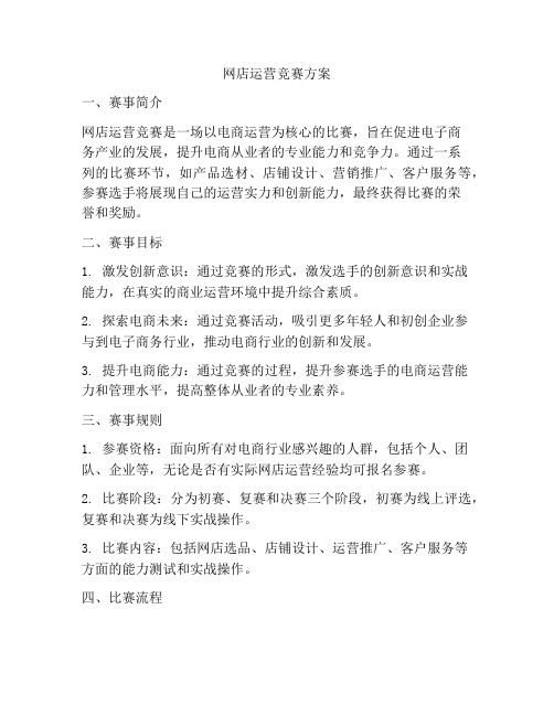 网店运营竞赛方案