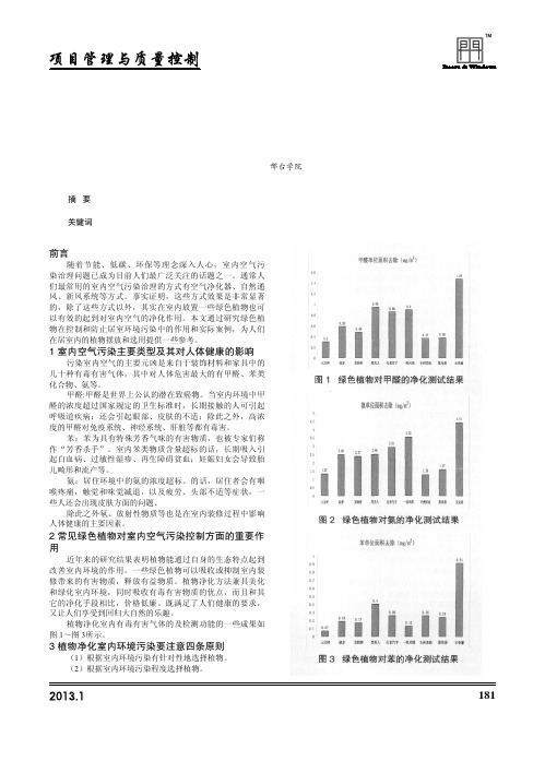 绿色植物的室内污染防治效应