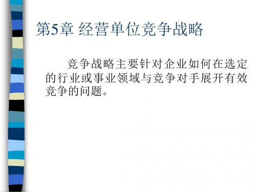 第5章经营单位竞争战略选择.