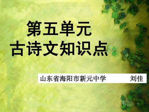 鲁教版七年级语文上册第五单元文言文复习(全)